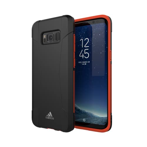 adidas Coque pour Samsung Galaxy S8, Coque résistante aux Chutes, Bords surélevés, Noir/Rouge