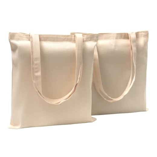 POLHIM® Bolsa Tela 100% Algodón Biodegradable,Reutilizable-Asas Largas de 70 cm.para Ropa,Manualidades,Alimentos,Verduras,IR de Paseo y Uso Diario,38x42cm, 220 gr/m2 (Natural, Paquete de 2 Unidades)