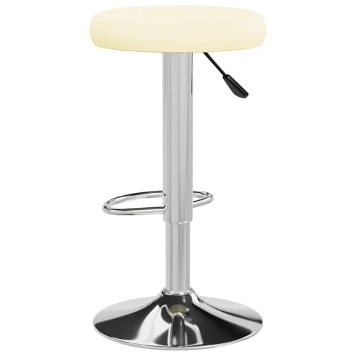 Tabourets de bar crème lot de 2 réglables avec structure en acier chromé