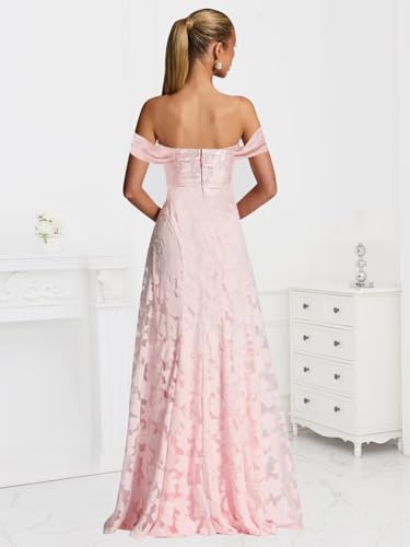 BOLENSYE Off The Shoulder Bridesmaid Dresses Long for Women Formal Evening Gown Lace Wedding Guest Dress2