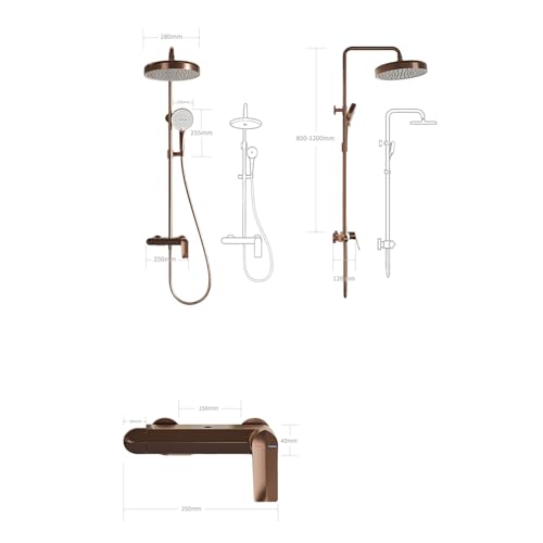 Colonne de douche mitigeur 3 modes jet cascade orientable 360