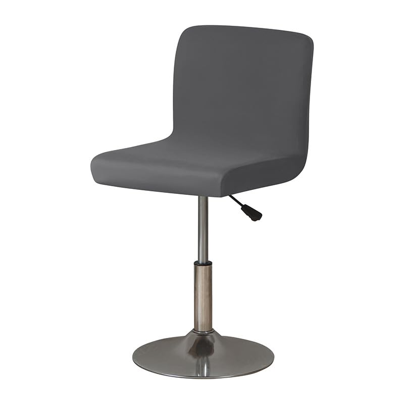 Removable Pub Chair Slipcover,Velvet Stretch Bar Stool Covers,With Backs Square Washable Bar Chair Covers For Dining Room Cafe-Set Of 2/4/6(Size:4 pack,Color:dark gray)