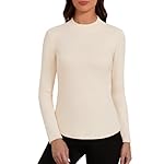 Bonneuitbebe Women's Thermal Top Long Sleeve Fleece Lined Undershirts Mock Neck Stretchy Base Layer Tops Cold Weather