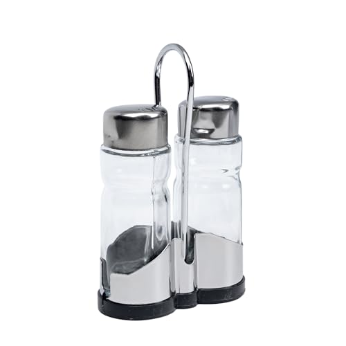 Cuisine Art 2PCS Glass and Stainless Steel Salt & Pepper Shaker Set - 40ml