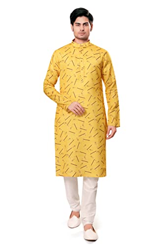 Tathastu Mens Cotton Shades of Yellow For festivals and Haldi3