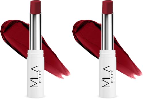 Image of Mila Beaute 24 Hrs Locked In Lips Transfer Proof Lipstick | Enriched With Mango Seed Butter & Hyaluronic Acid | Transfer Proof Formula with Velvety Texture | Smudge Proof & Highly Pigmented | Shade - (Berry Me, 3.2g)