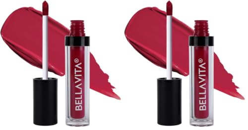 Image of BELLAVITA Kiss-Proof Liquid Lipstick | 3.8 ml | 18-hr Stay | Transferproof Lipstick | Long Lasting | Ultra Matte Finish | Intense Moisturisation | Waterproof Liquid Lipsticks for Women | Pink Pout