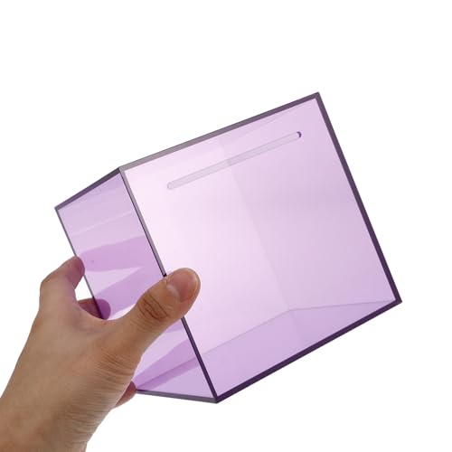 Caja acrílica para monedas con gran capacidad color púrpura miniatura 3