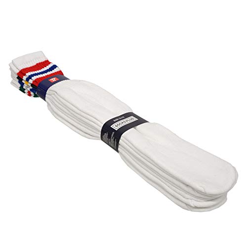 Mens Classic Three Stripe Sports Tube Socks Size 13-15 (4-Pairs)2