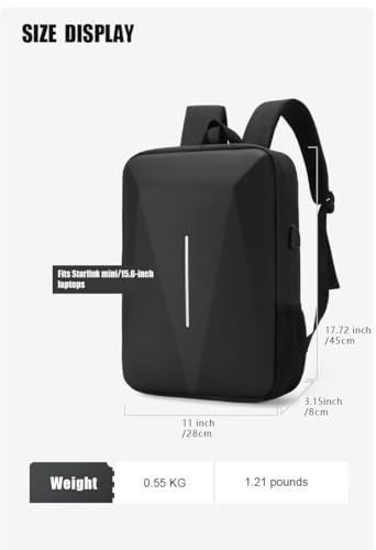 HFLZBRO Bag for Starlink Mini - Storage Bag Case for Starlink Dish and All Accessories - Anti-theft Water-resistant Backpack (Black)