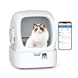 Mintakawa Automatic Cat Litter Box Self Cleaning - APP Control and Weight Monitoring - Ultra-Quiet, Suitable for Medium Cats and Kittens, Safe Anti-Pinch Litter Box (Assembly Required) - White