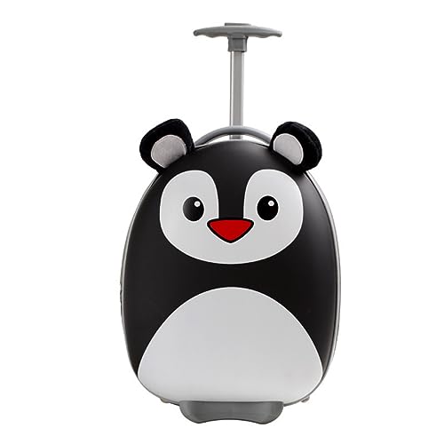 Maleta de equipaje con ruedas LED, maleta con scooter, maleta de mano para viajes y escuela, pingüino