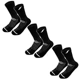 Safersox 3er Pack Lange Merino-Wandersocken, Schwarz, 43-46