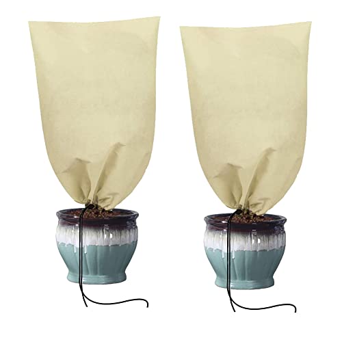 Voile d Hivernage, 2pcs Voile d'Hivernage, Housses de Protection pour Plantes, avec Cordon de...