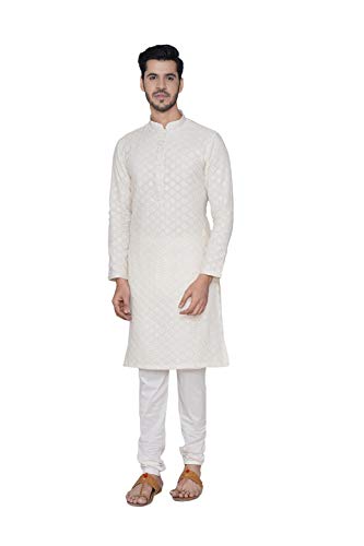 Pyjama et kurta Manyavar homme crème pour mariage indien et fête