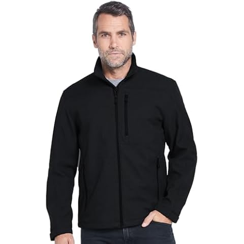 Weatherproof Men's Midweight Water and Wind Resistant Soft Shell Jacket Black (XL) Cover