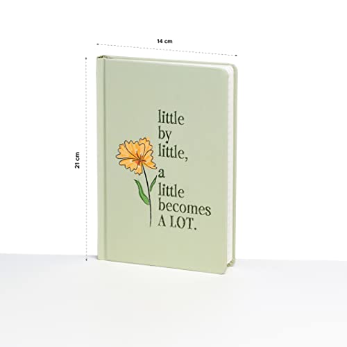 Image of FACTOR NOTES Hardbound Notebook: 100 GSM|A5|3 Bookmarks|200 Pages|Inner Pocket|Ruled (Little by Little)