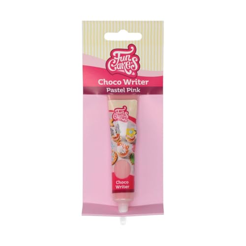 FunCakes Choco Writer Pastel Pink 25g - Rotulador Comestible de Chocolate, Fácil de Usar para Decorar Tartas, Cupcakes, Galletas y Pasteles - Secado Rápido y Dulce Sabor a Vainilla - 25 g