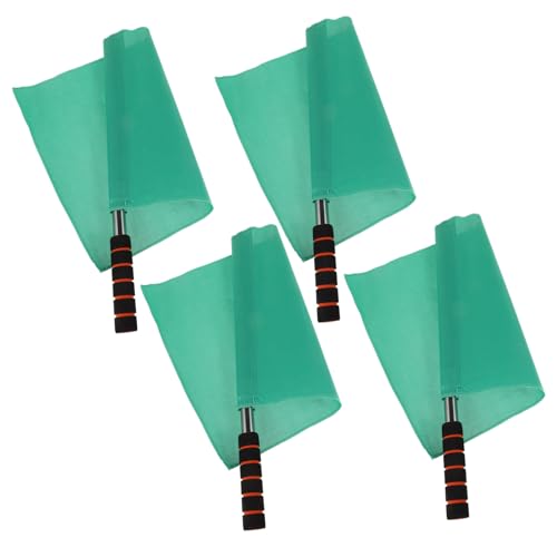 BRIGHTFUFU 4Pcs Referee Flags with Stainless Steel Pole Durable Commanding Hand Signal Flags for Events High Visibility Lightweight Easy to Carry