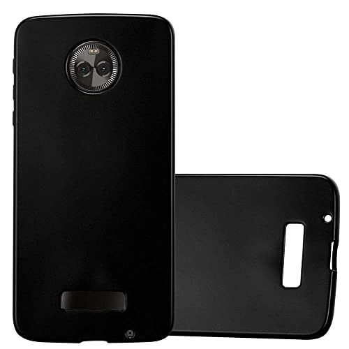 Cadorabo Funda para Motorola Moto Z en Metallic Negro - Cubierta Proteccíon de Silicona TPU Delgada e Flexible con Antichoque - Gel Case Cover Carcasa Ligera