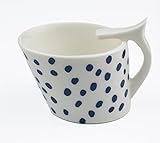  ERYEL Taza (Kaiku) de porcelana hecha a mano para café, te o cuajadas. Recipiente típico de la cultura Vasca y Navarra. Taza de 200ml. (Puntos Azules)