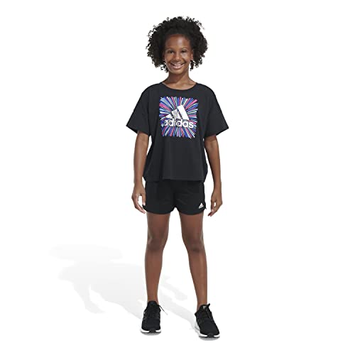 adidas Girls' Short Sleeve Loose Boxy Tee3