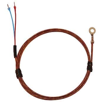 Digi-Sense Type T Economic Bolt On Thermocouple Probe #6 Screw 12 (in) Fiberglass Ext. Grounded Junction