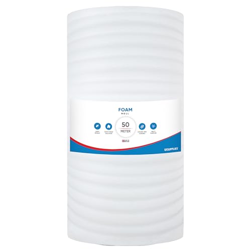 UK SUPPLIES LIMITED 300MM/500MM (10M 20M 50M) Protective Foam Wrap Roll Soft Moisture-Resistant Packing Foam for Moving & Storage Cushioning for Fragile Items & Delicate Surfaces 300MM x 50M
