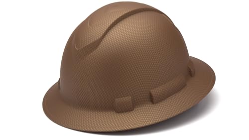 PYRAMEX Ridgeline Full Brim Hard Hat, 4-Point Ratchet Suspension, Copper Pattern