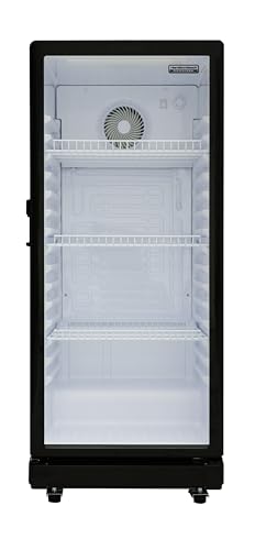 Hamilton Beach, 6.0 Cu. Ft. Commercial Glass Door Display Merchandiser Refrigerator Cooler, ETL, Black