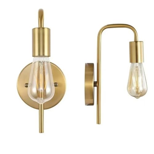Iluminación interior E27 con aplique de pared nórdico dorado para salón