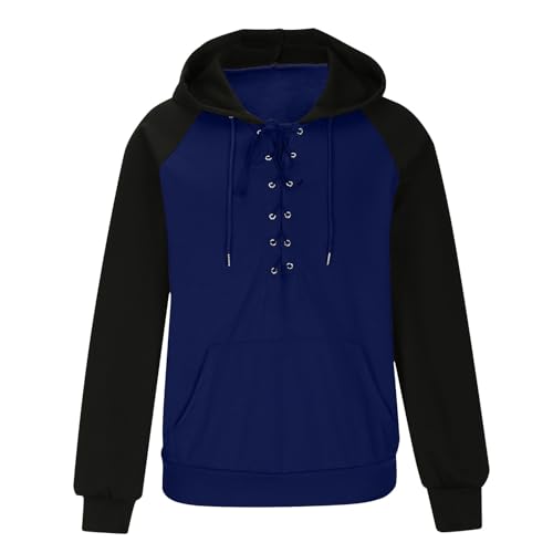 Hoodies for Men Vintage Aztec Lace up Long Sleeve Hooded Pullover Casual Fashion Y2k Workout Sweatshirts with Pockets2