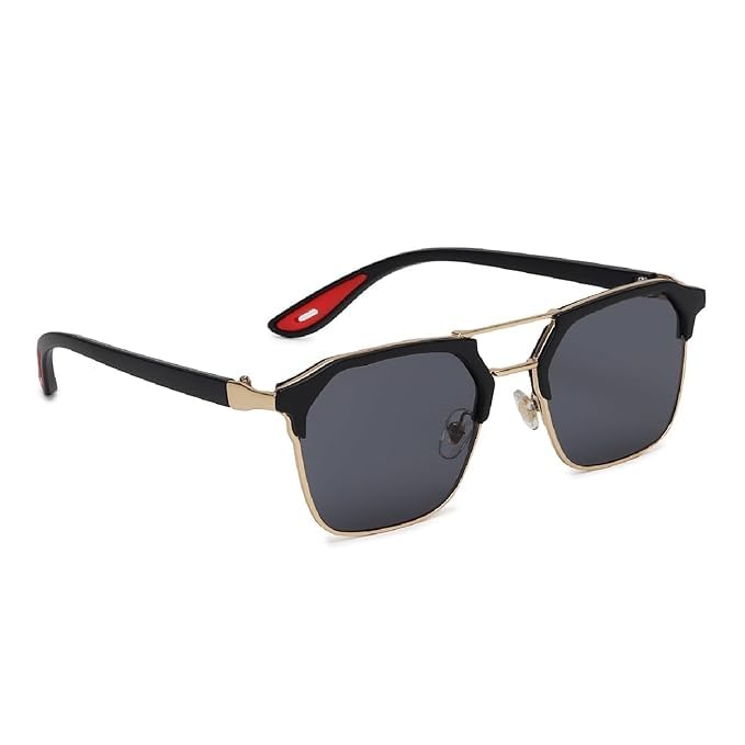 Grade vision Hexagon Gold Black Sunglasses for Men & Women | Black UV Protection Lens | Adjustable Nose Pads | Flexible Te... - Review, Price and Buying Guide