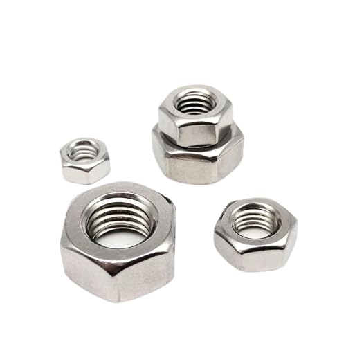 10/25/50/100/200/500 M1 M1.2 M1.4 M1.6 M2 M2.5 M3 M3.5. M4 M5 M6 M8 M10 M12 DIN934 A2 304XeX|ZpZpibg QAICHFKS(100pc M1.6 bras