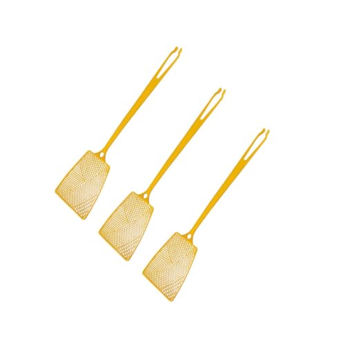Fackelmann 9940550 Lot de 3 Tapettes à Mouche Colorée, Tapette à Mouches, Tue Mouche avec Pince pour Ramasser Les Insectes, Tapette, Plastique, Rouge, Jaune, Noir, 40 x 10 cm