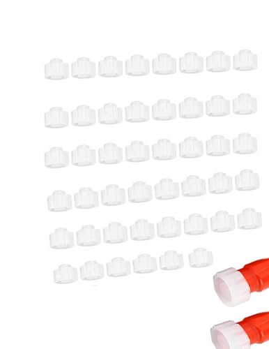 50-Pack Luer Lock Plug Caps, White Plastic Dispensing Plug Adapters, Glue Dispensing Tip Caps, Connector Covers for Industrial Adhesive Applicators