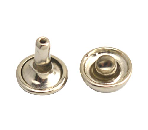 Fenggtonqii Silberne Doppelkappe, Pilznieten, Metallnieten, Kappe 9 mm und Pfosten 8 mm, 200 Stück