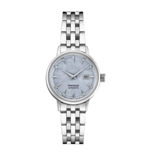 Seiko Ladies Presage Automatic Light Blue dial Silver Bracelet Watch SRE007