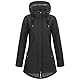 Ankerglut Damen Softshellmantel Kurzmantel Mit Kapuze Gefüttert Übergangsjacke #Ankerglutbrise Softshelljacke, Schwarz, 38 EU