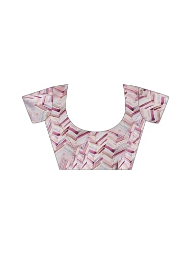 Image of Satrani Women's Georgette Printed & Mirror Work Saree with Unstitched Blouse Piece