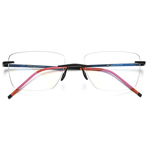 Image of FONEX Colorful Pure Titanium Glasses Frame Women Retro Round Eyeglasses