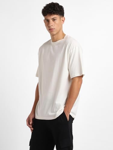 Image of Nobero 100% Cotton Oversized T Shirts for Men Stylish | Oversized Fit | Solid T Shirts for Men 180 GSM Combed Cotton | Round Neck Half Sleeve