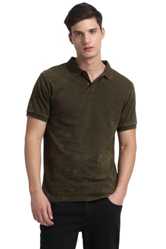 Image of Dennis Lingo Men's Cotton Printed Slim Fit Button-Down Short Sleeve Polo Tshirt