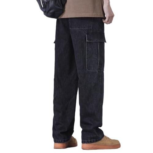 Workwear Jeans Loose Straight Leg Wide Leg Casual Long Pants(X-Large)2