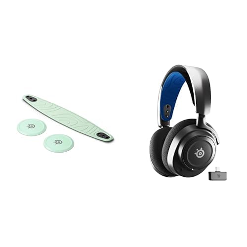 SteelSeries Nova Booster Pack - Mint Nylon Headband + Arctis Nova 7P Wireless Gaming Headset - Nova Acoustic System - 2.4GHz & Bluetooth - 38Hr Battery - USB-C - Gen2 Mic - PS5, PS4, PC, Switch - Blac