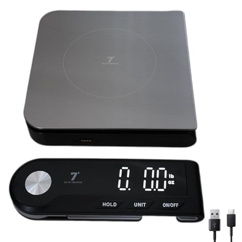 Digital Kitchen Food Scale with Removable LED Display & Built-in Thermometer, 11lb/5kg High Precision 0.1g Stainless Steel Scale for Cooking & Baking, Tare Function, 5 Units