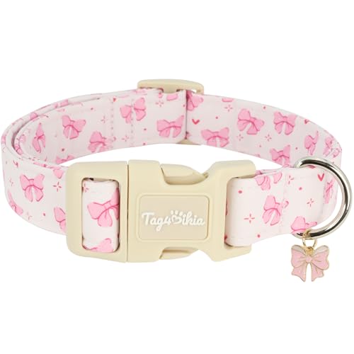Pink Bow Dog Collar, Medium