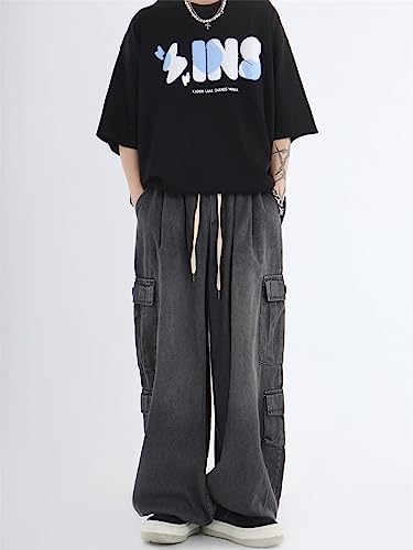 Jeans for Women Men Baggy Jeans Y2K Baggy Cargo Pants Grunge Parachute Pants Emo Alt Streetwear Hip Hop3