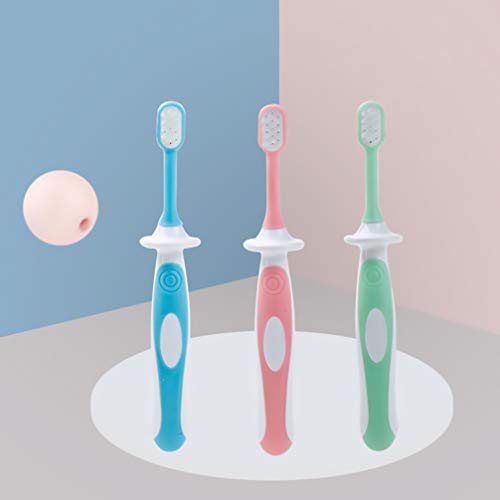 TOYANDONA 2 peças de escova de dentes de silicone para bebês, escova de dentes, escova de dentes de