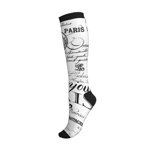 Vintage Paris Black And White Nostalgic Compression Socks, Suitable For Both Men And Women - Perfect For Running, Grooming, Hiking, Flying, And Traveling2